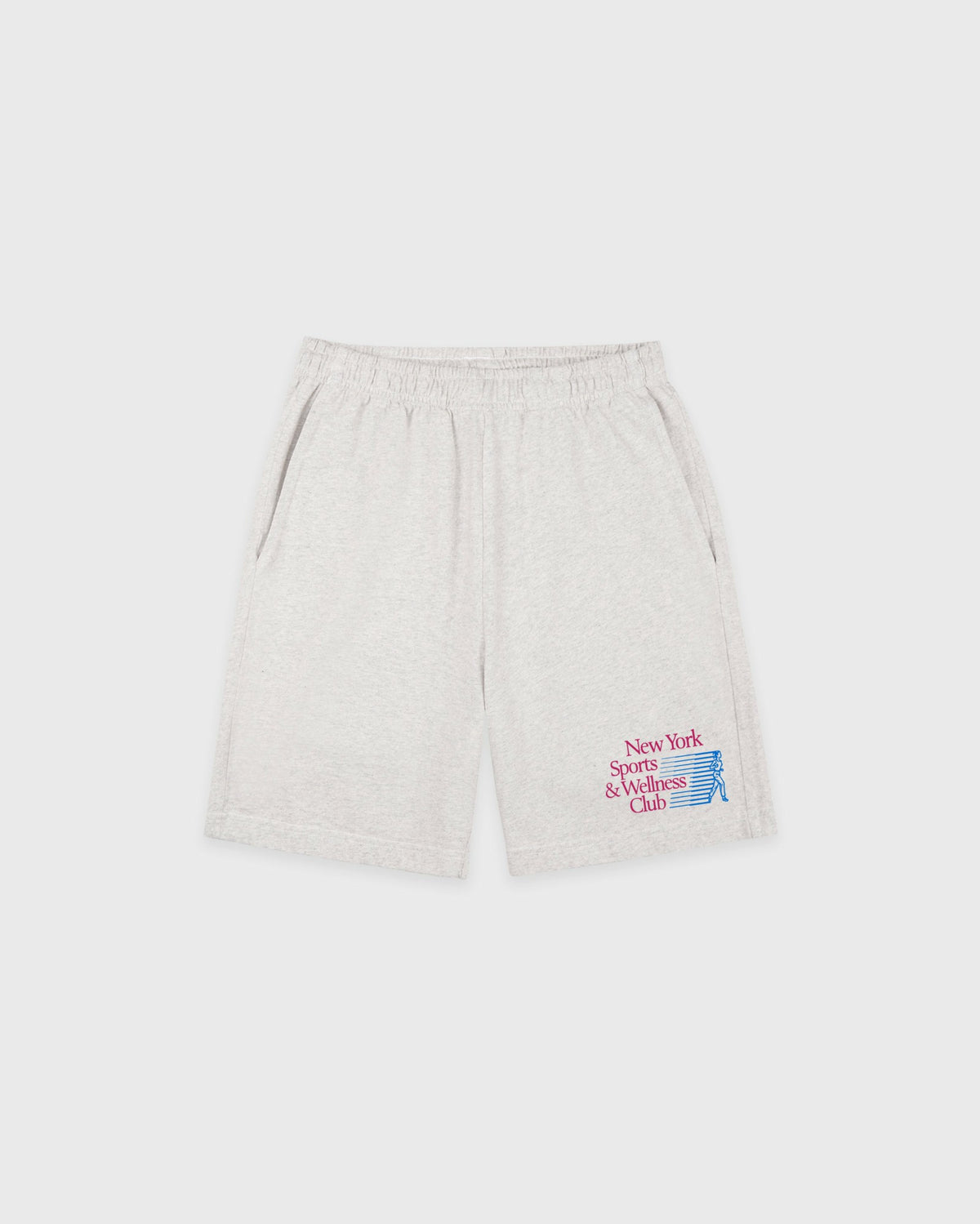 Sporty & Rich NY Motion Gym Short - Heather Gray/Berry/Azure