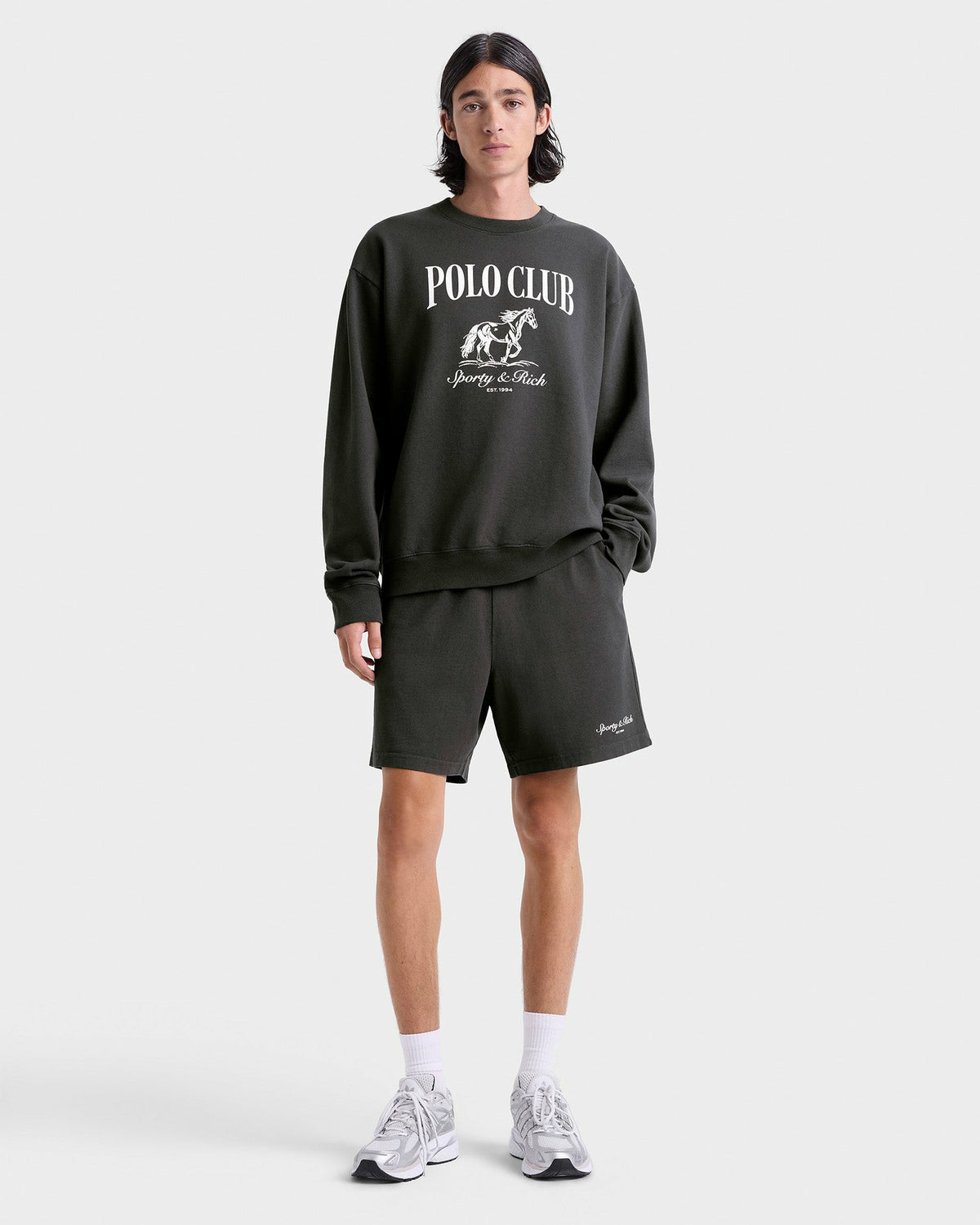 Sporty & Rich Stallion Gym Short - Faded Black