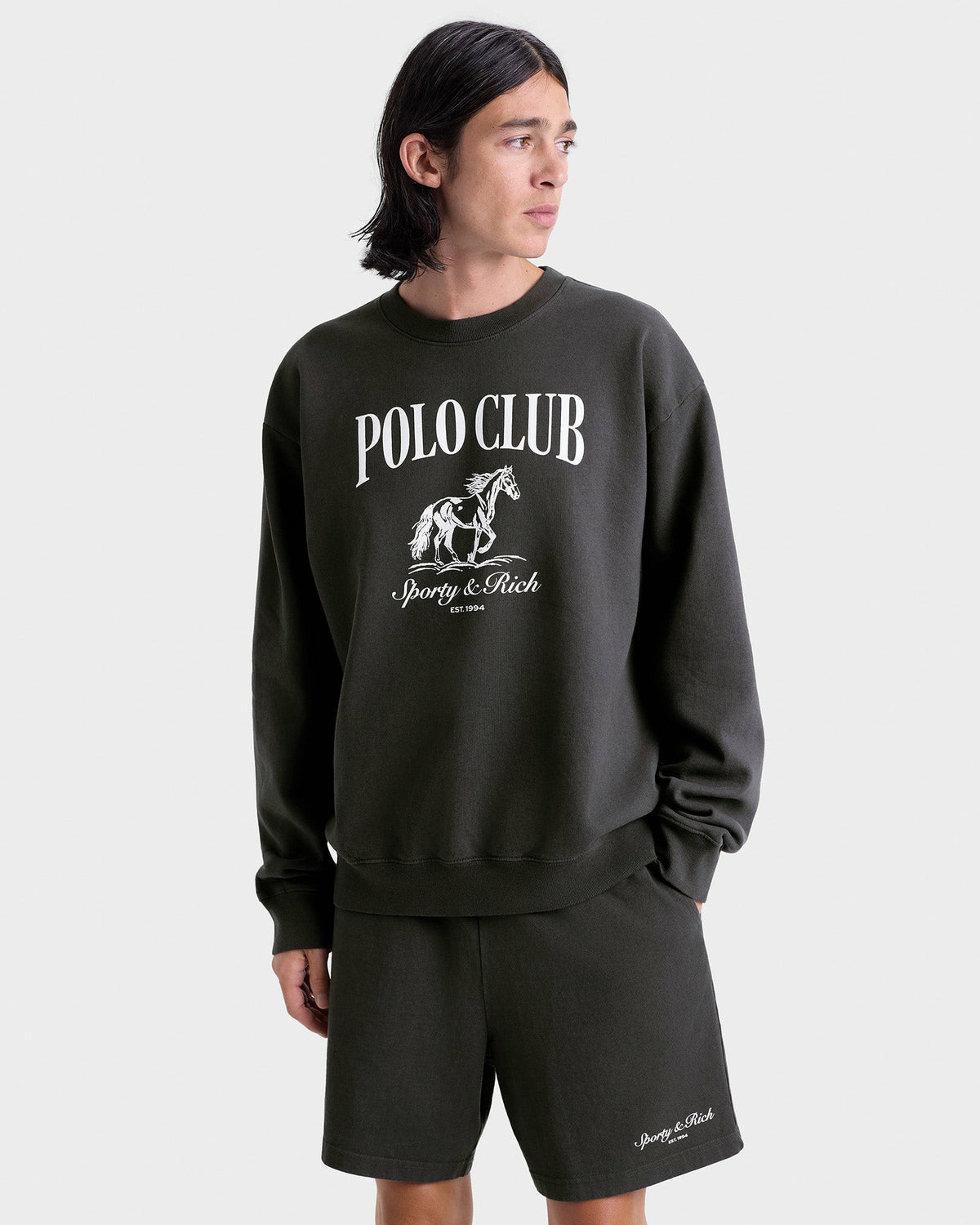 Sporty & Rich Stallion Gym Short - Faded Black