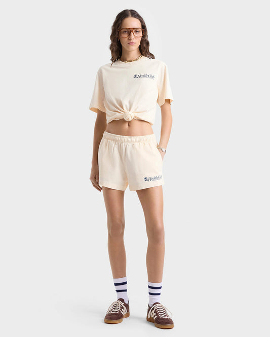 Sporty & Rich Lion Health Disco Short - Cream/Navy