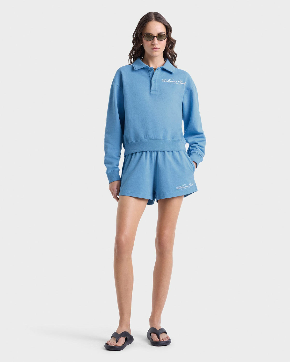 Sporty & Rich Wellness Club Disco Short - Juniper/White