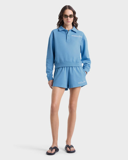 Sporty & Rich Wellness Club Disco Short - Juniper/White