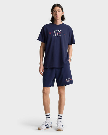 Sporty & Rich NY Minute Gym Short - Navy/White