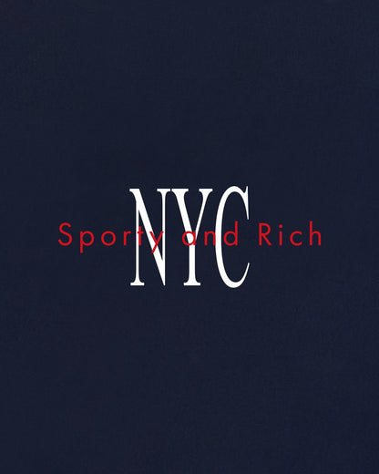 Sporty & Rich NY Minute Gym Short - Navy/White