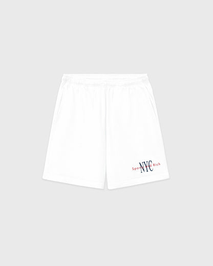 Sporty & Rich NY Minute Gym Short - White/Navy