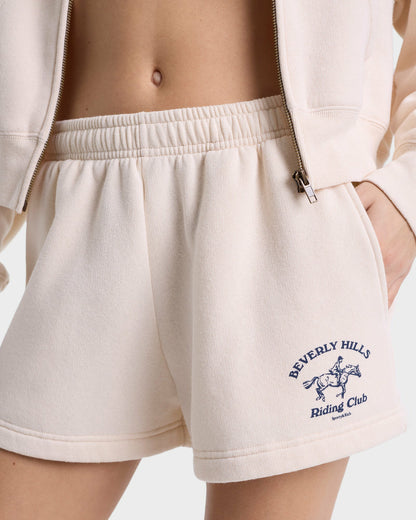 Sporty & Rich Beverly Hills Riding Club Soft Disco Short - Cream/Navy