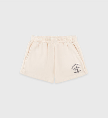 Sporty & Rich Beverly Hills Riding Club Soft Disco Short - Cream/Navy