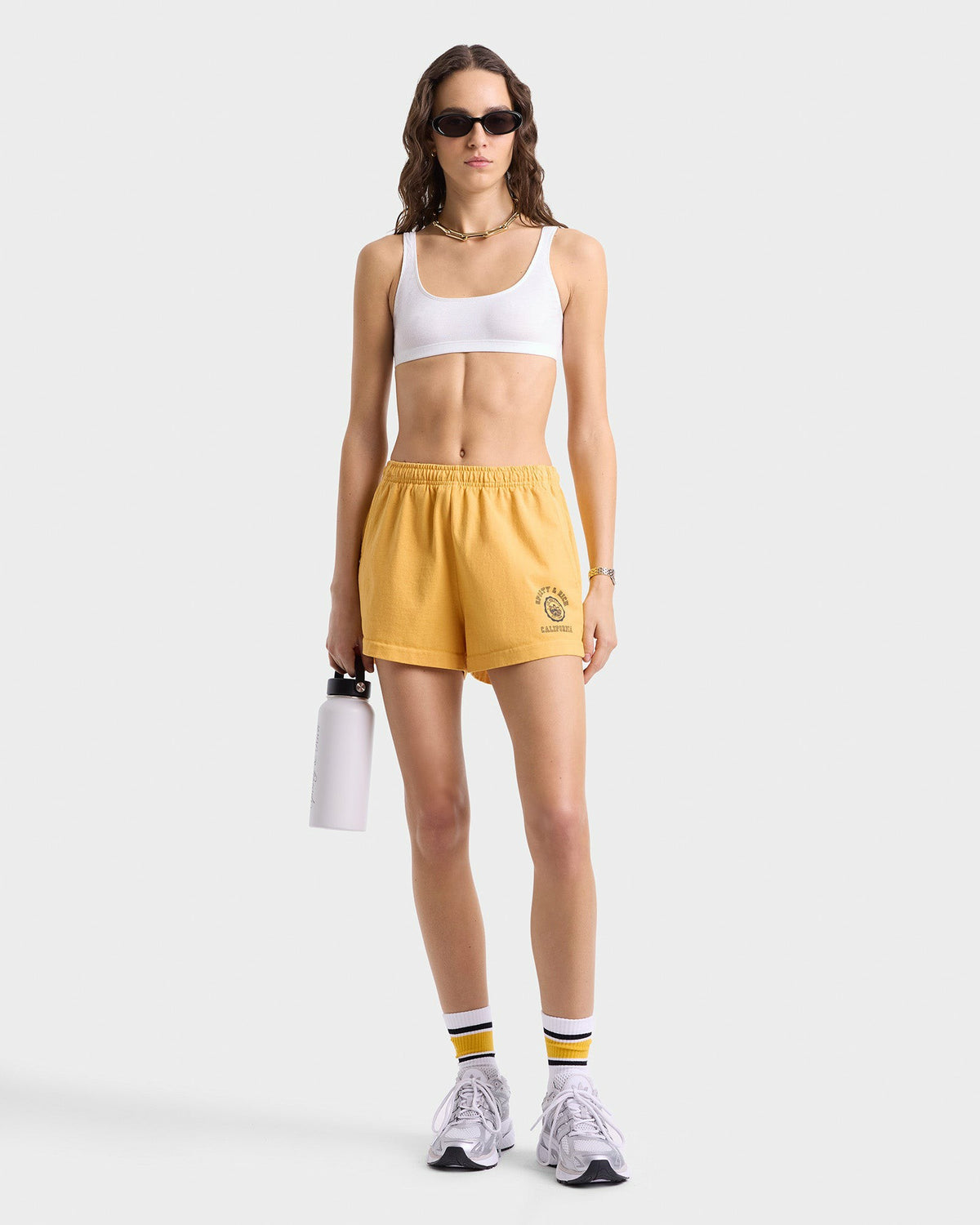 Sporty & Rich California Emblem Disco Short - Faded Gold