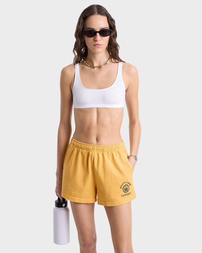 Sporty & Rich California Emblem Disco Short - Faded Gold