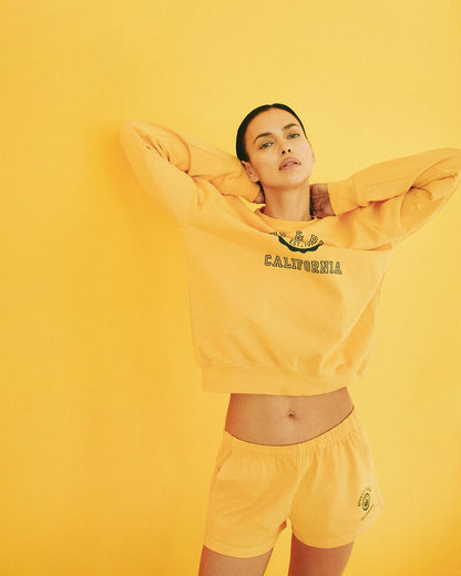 Sporty & Rich California Emblem Disco Short - Faded Gold
