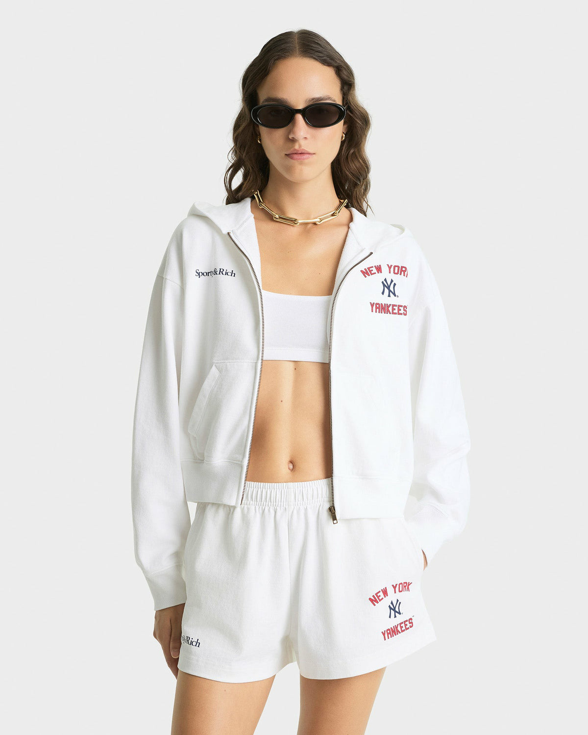 Sporty & Rich Homerun Disco Short - White/Navy/Red