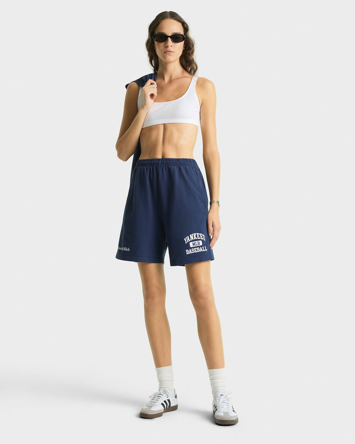 Sporty & Rich Yankees Ivy Gym Short - Navy/White