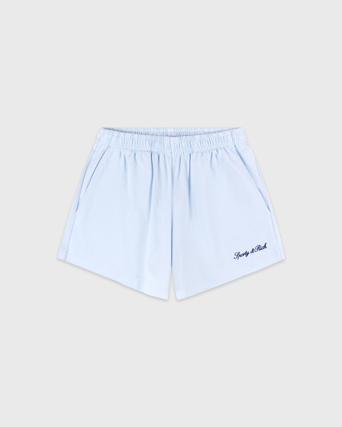 Sporty & Rich Syracuse Embroidered Disco short - Ciel/Navy