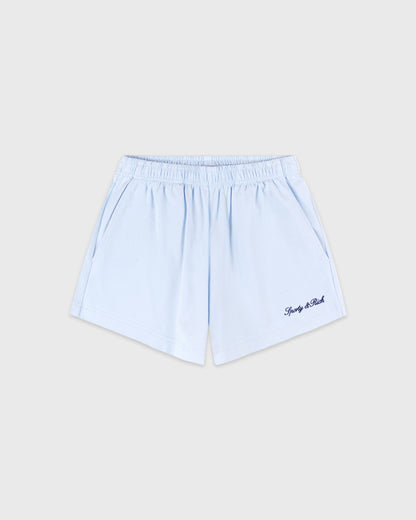 Sporty & Rich Syracuse Embroidered Disco short - Ciel/Navy