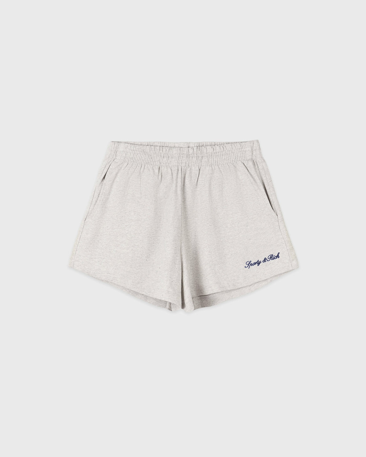 Sporty & Rich Syracuse Embroidered Disco short - Heather Gray/Navy