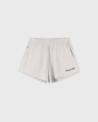 Sporty & Rich Syracuse Embroidered Disco short - Heather Gray/Navy