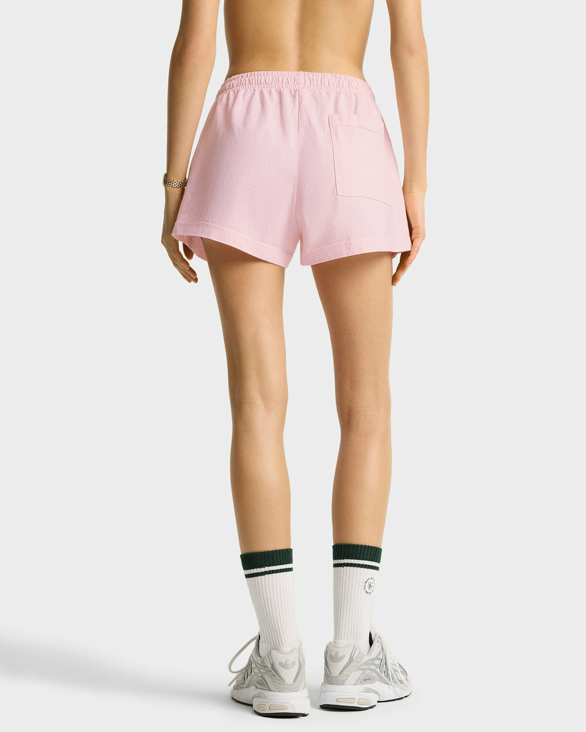Sporty & Rich Syracuse Embroidered Disco short - Pink Dolphin/Navy