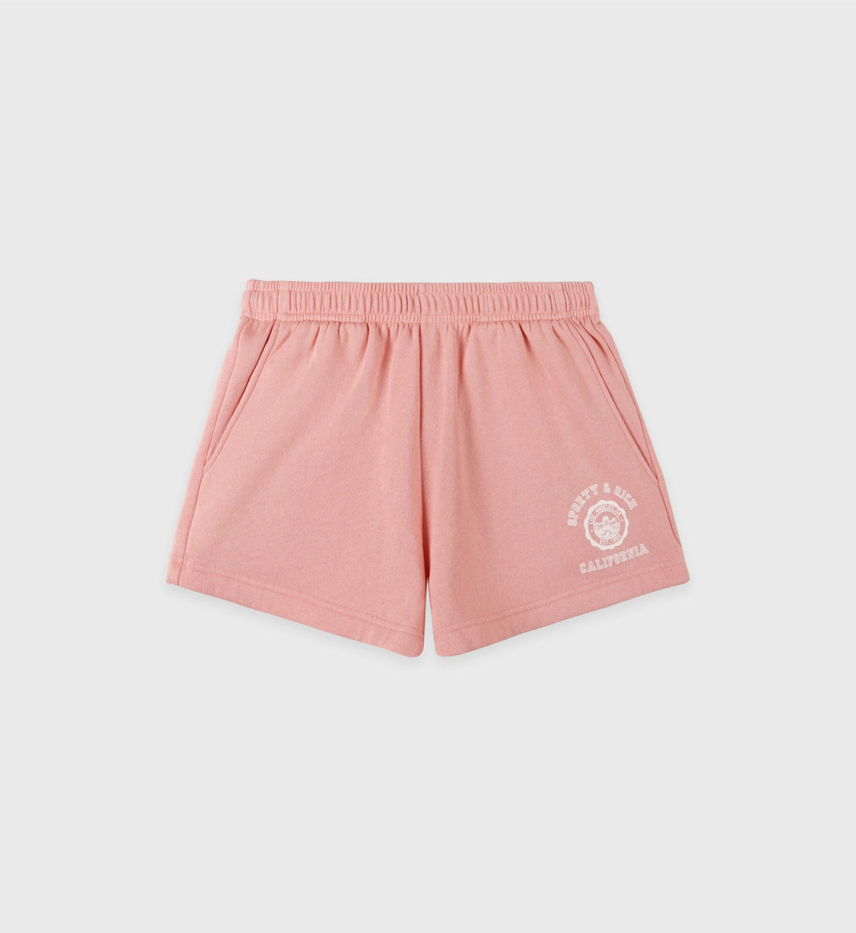 Sporty & Rich California Emblem Soft Disco Short - Carnation/White