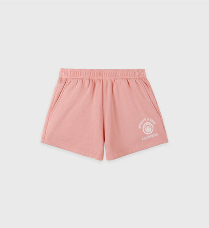 Sporty & Rich California Emblem Soft Disco Short - Carnation/White