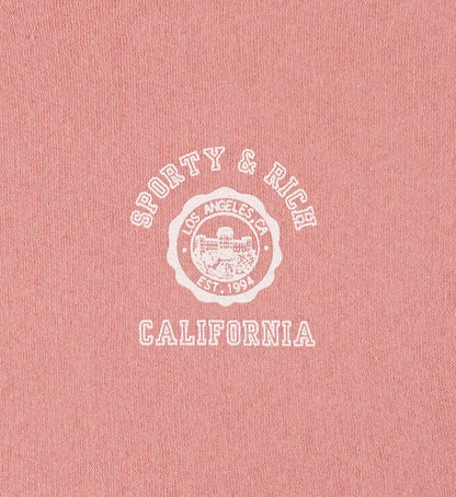 Sporty & Rich California Emblem Soft Disco Short - Carnation/White