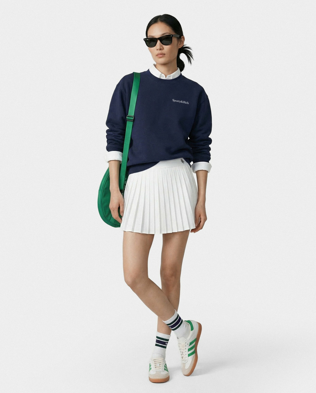 Sporty & Rich SRC Anae Skirt - White/Navy