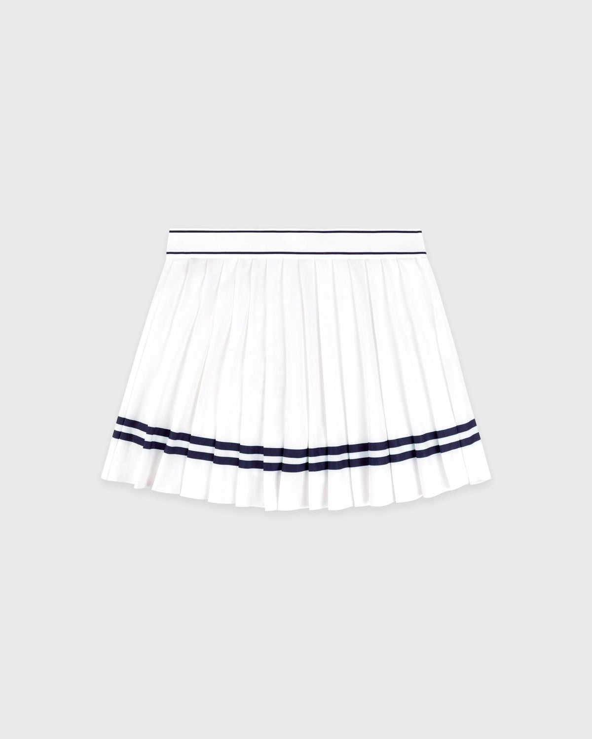 Sporty & Rich Serif Logo Pleated Skirt - White/Navy