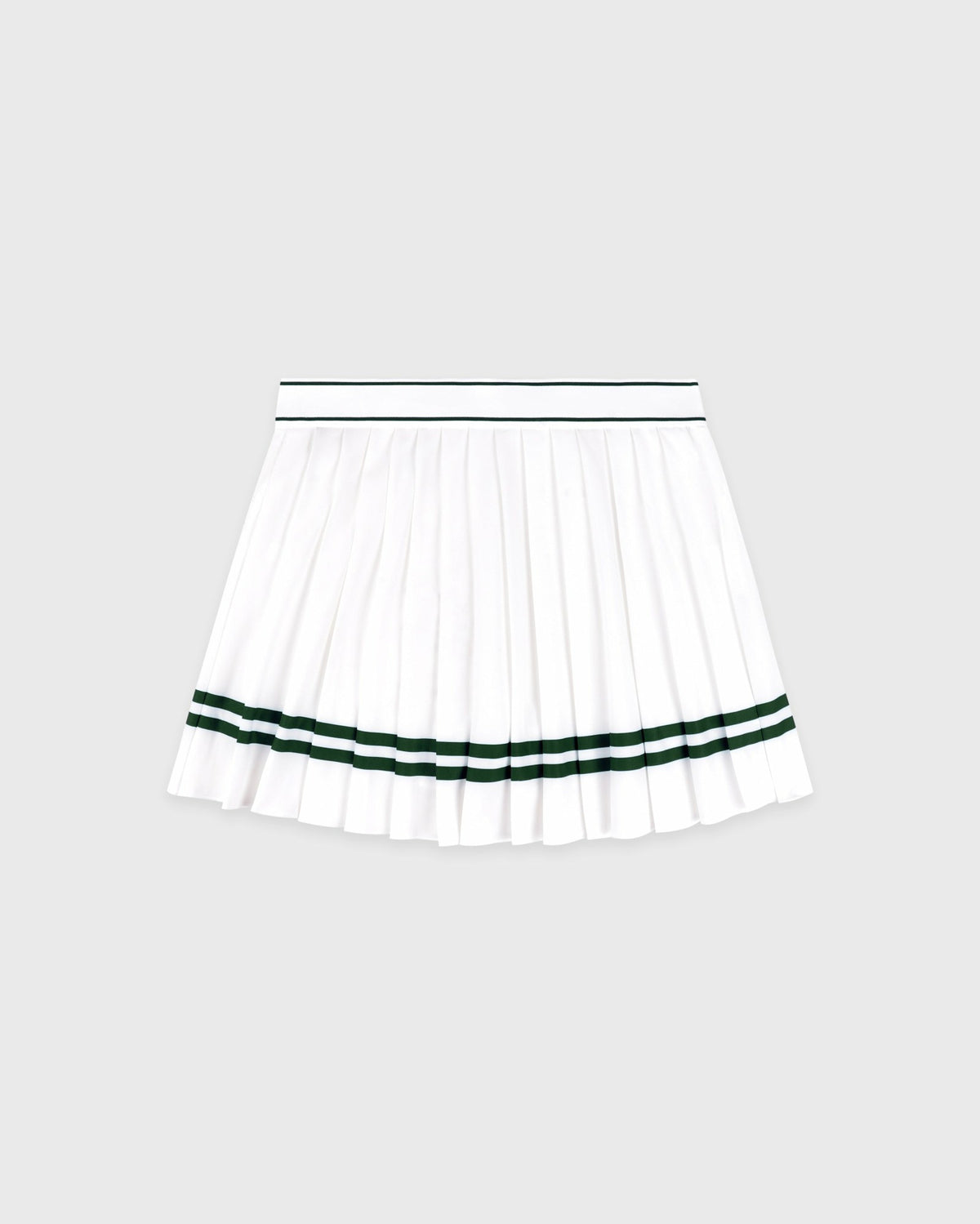 Sporty & Rich Serif Logo Pleated Skirt - White/Forest