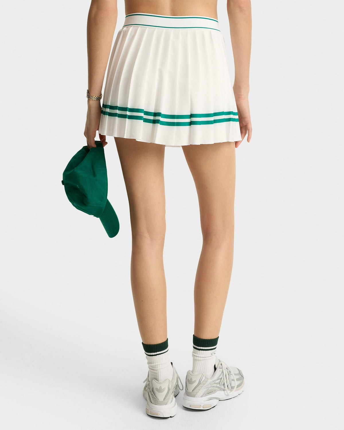 Sporty & Rich Italic Logo Pleated Skirt - White/Alpine