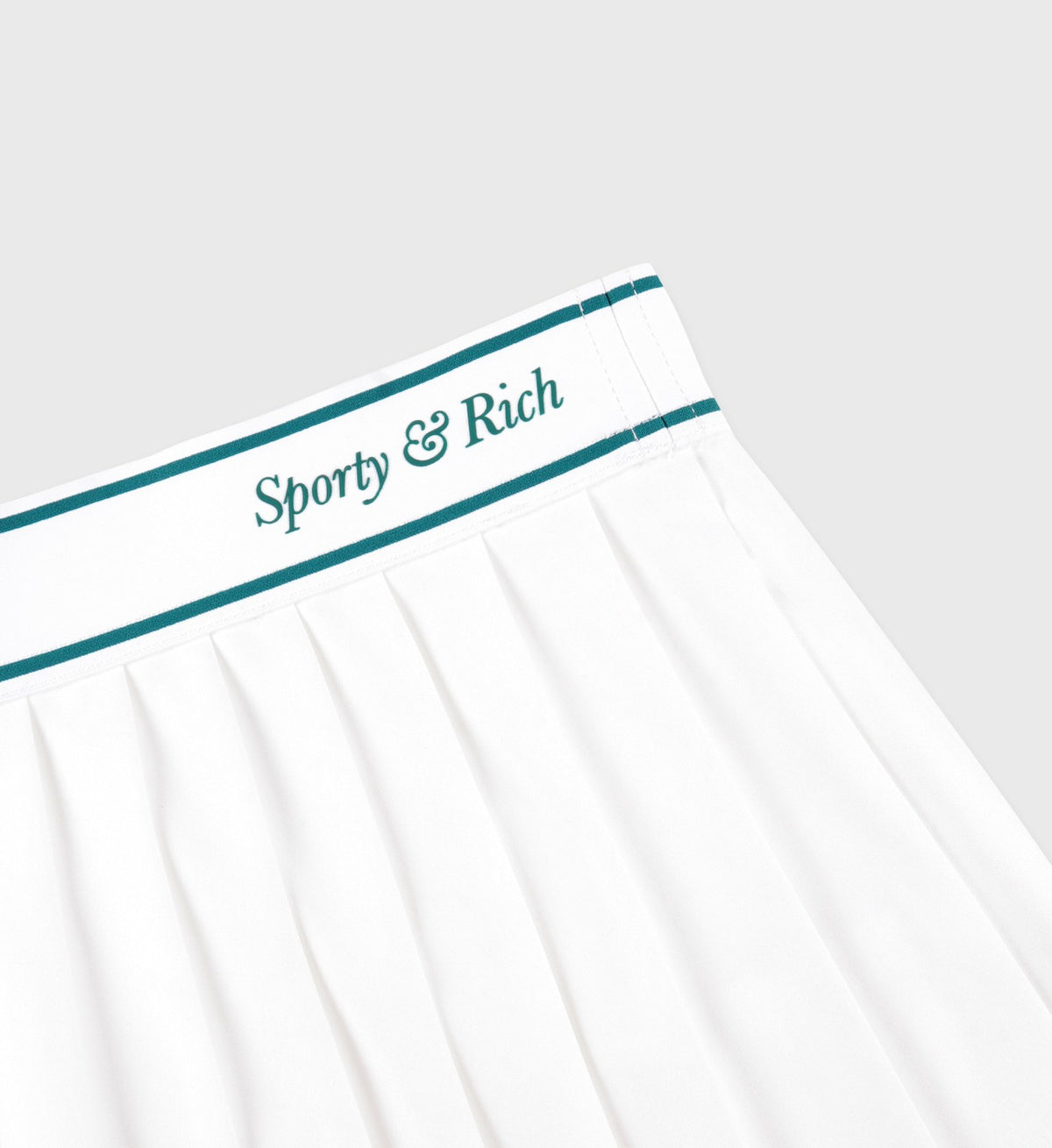 Sporty & Rich Italic Logo Pleated Skirt - White/Alpine
