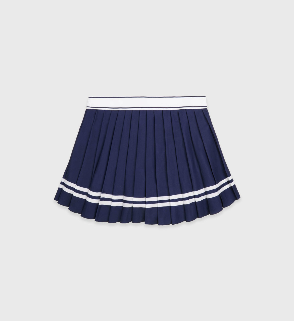 Sporty & Rich Serif Logo Pleated Skirt - Navy/White