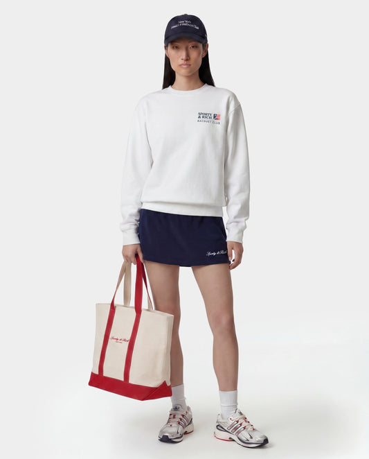 Sporty & Rich Signature Logo Terry Skirt - Dark Navy
