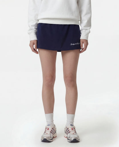 Sporty & Rich Signature Logo Terry Skirt - Dark Navy