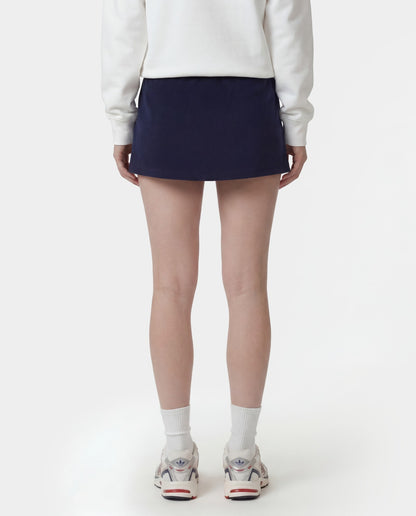 Sporty & Rich Signature Logo Terry Skirt - Dark Navy