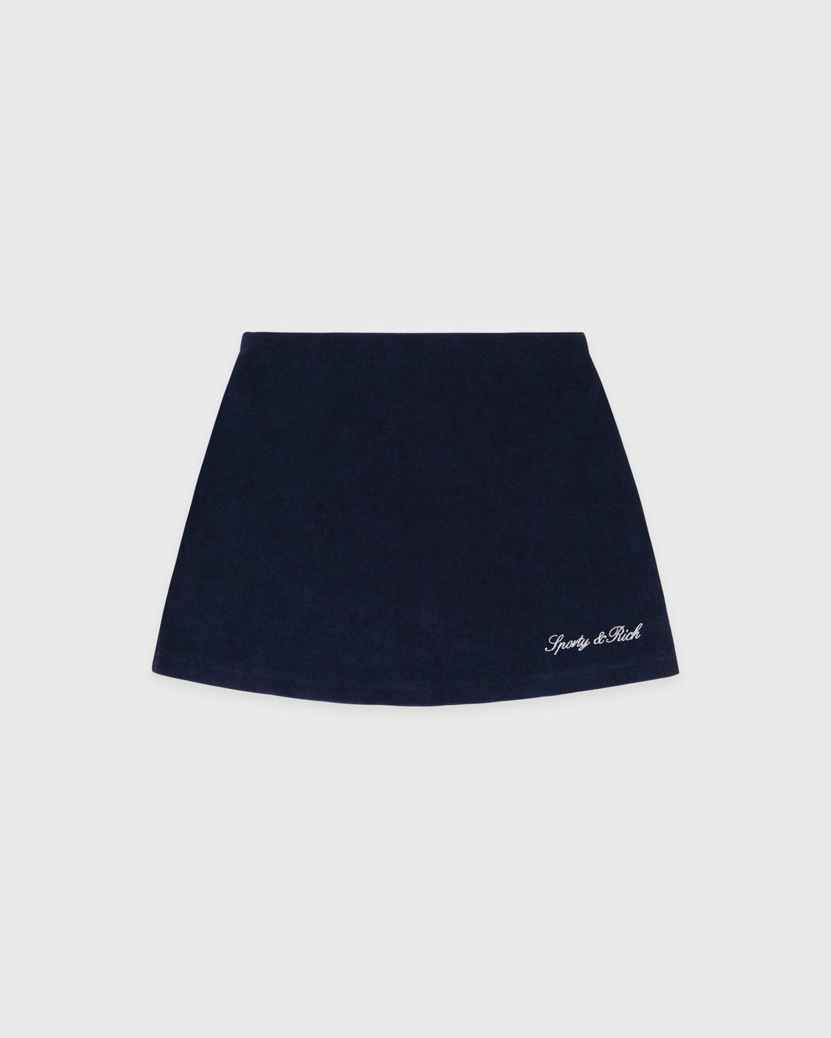 Sporty & Rich Signature Logo Terry Skirt - Dark Navy
