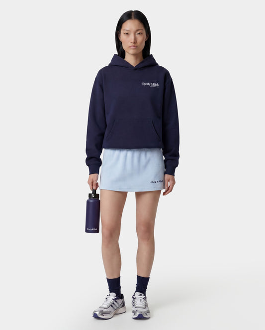 Sporty & Rich Signature Logo Terry Skirt - Ciel