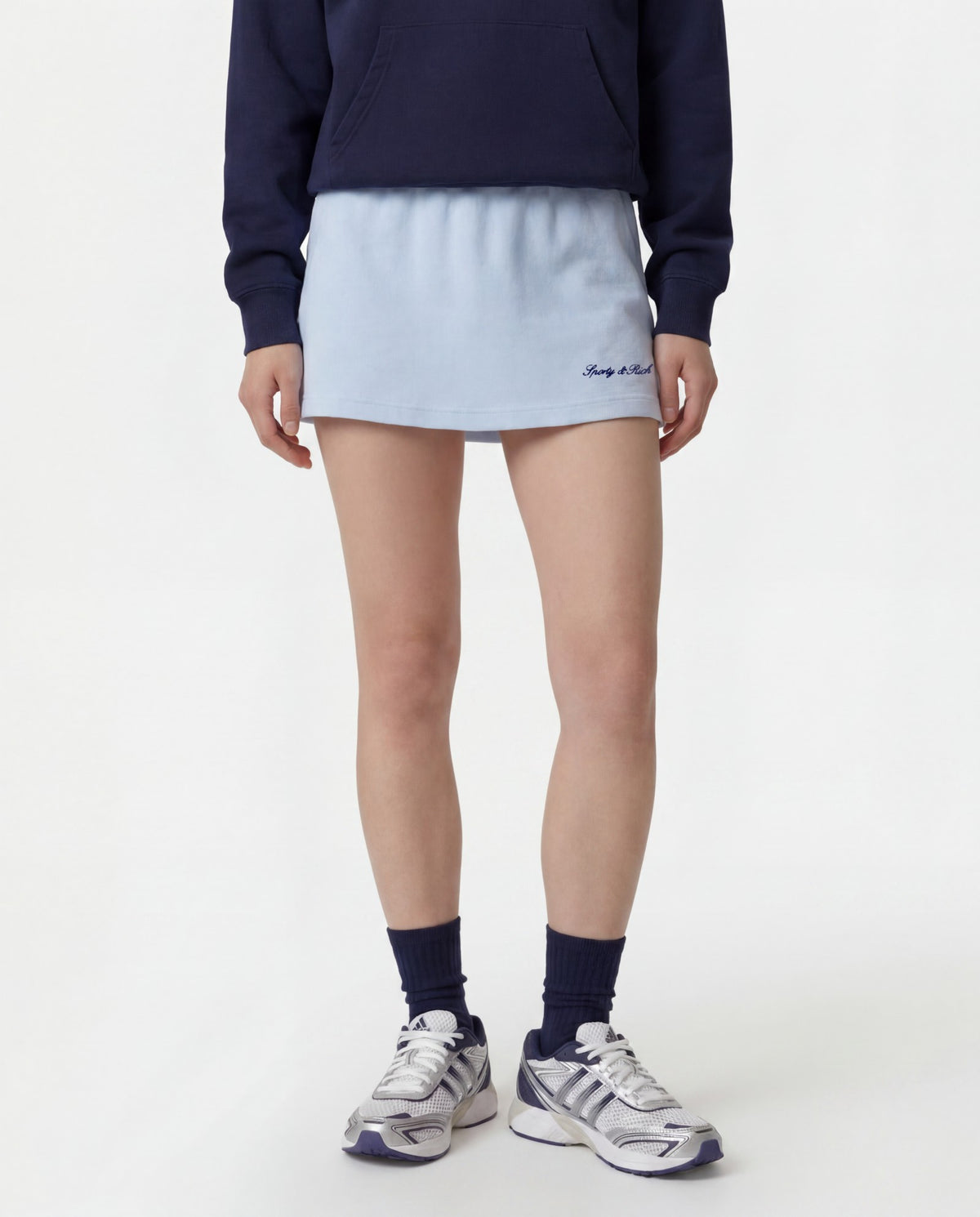 Sporty & Rich Signature Logo Terry Skirt - Ciel