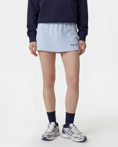Sporty & Rich Signature Logo Terry Skirt - Ciel