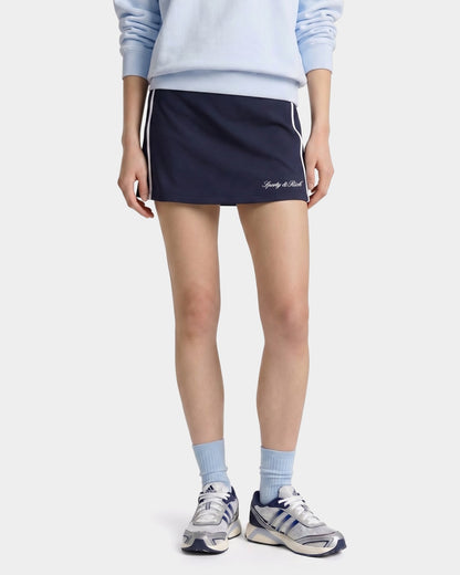 Sporty & Rich Signature Logo Court Skirt - Navy/White