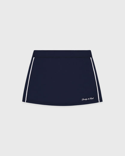 Sporty & Rich Signature Logo Court Skirt - Navy/White