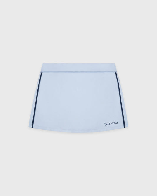 Sporty & Rich Signature Logo Court Skirt - Ciel/Navy