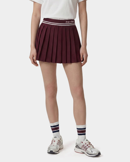 Sporty & Rich Signature Logo Abigail Skirt - Bordeaux/White