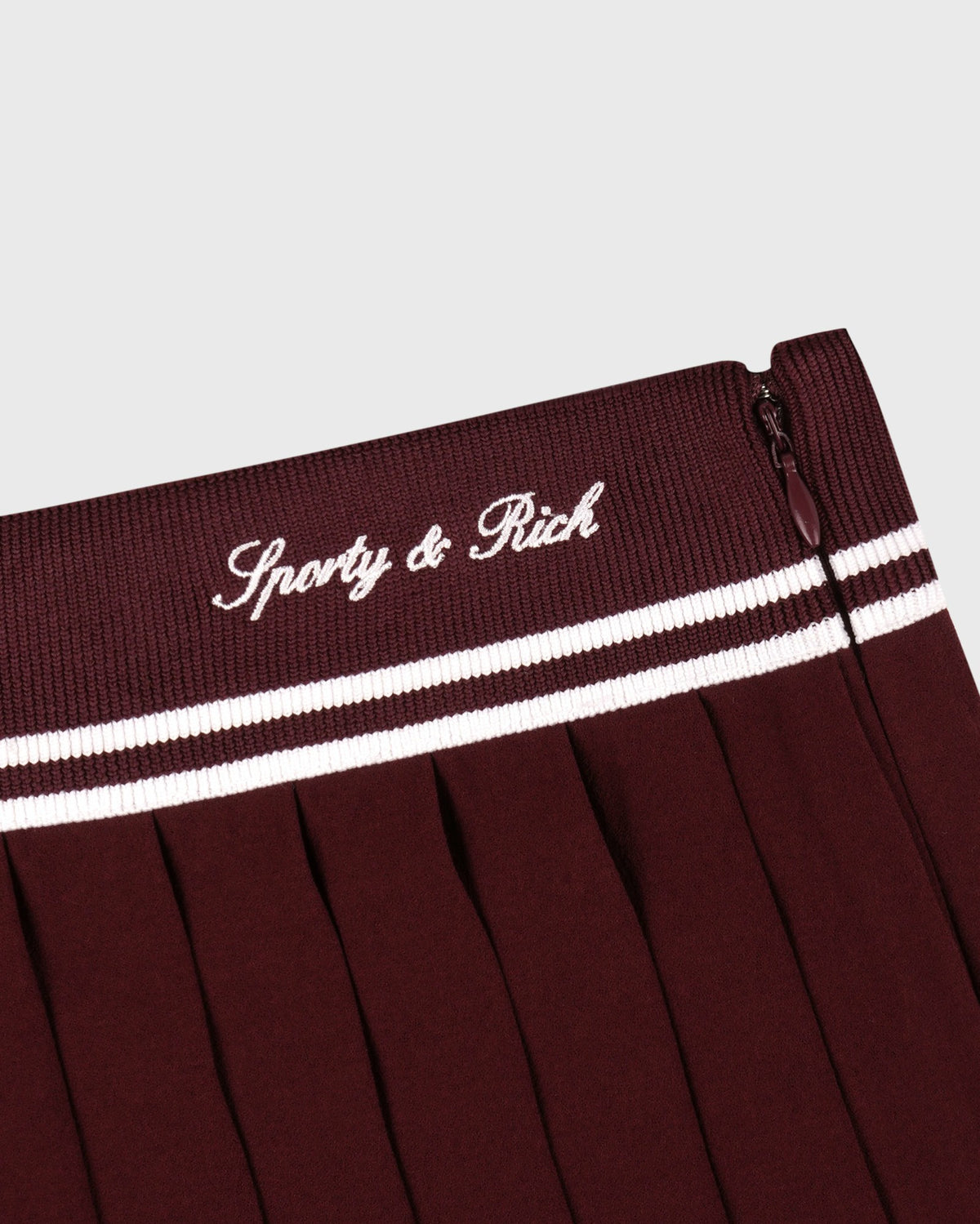 Sporty & Rich Signature Logo Abigail Skirt - Bordeaux/White
