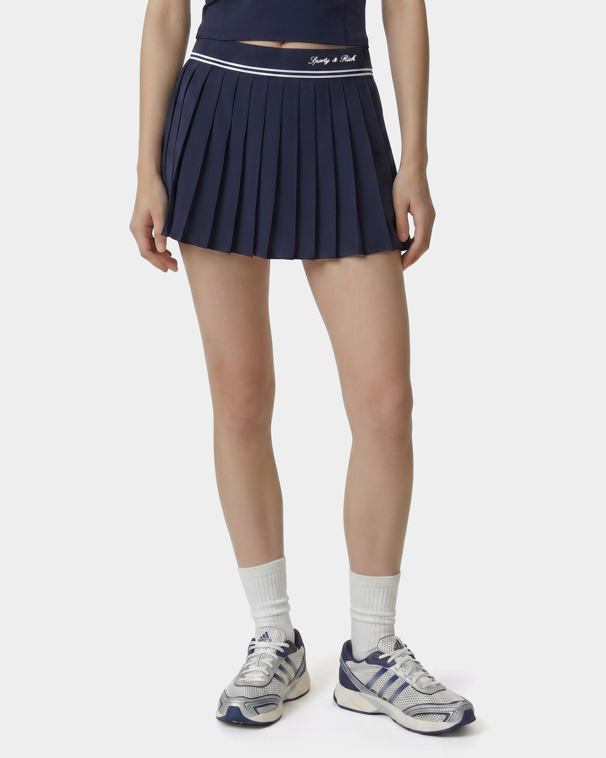 Sporty & Rich Signature Logo Abigail Skirt - Navy/White