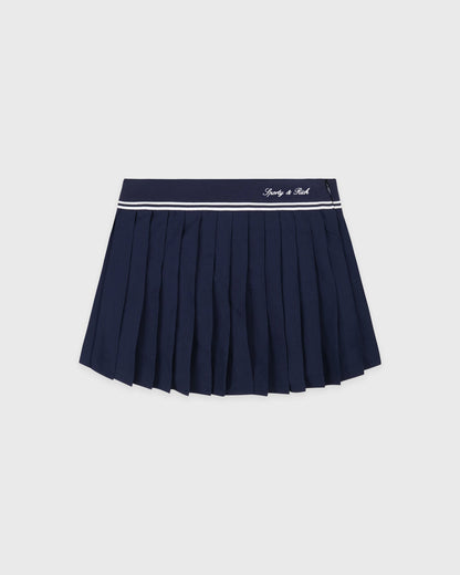 Sporty & Rich Signature Logo Abigail Skirt - Navy/White