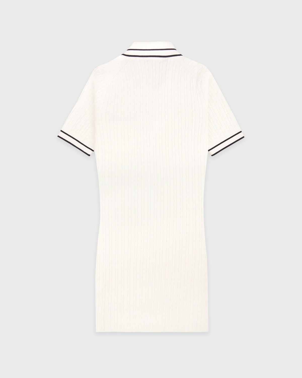 Sporty & Rich Signature Logo Mini Cable Dress - Ecru/Navy