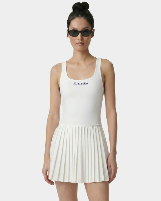Sporty & Rich Signature Logo Court Dress - White