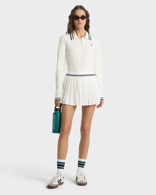 Sporty & Rich SRC Abigail Skirt - Ecru/Forest