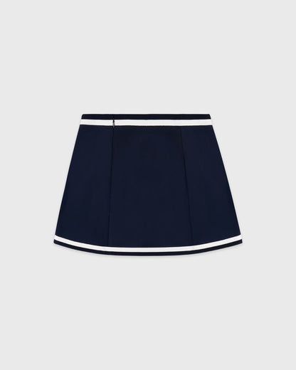 Sporty & Rich Serif Logo Mila Skirt - Navy/White