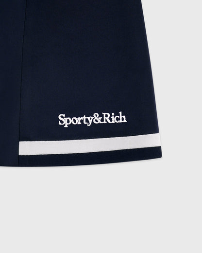 Sporty & Rich Serif Logo Mila Skirt - Navy/White