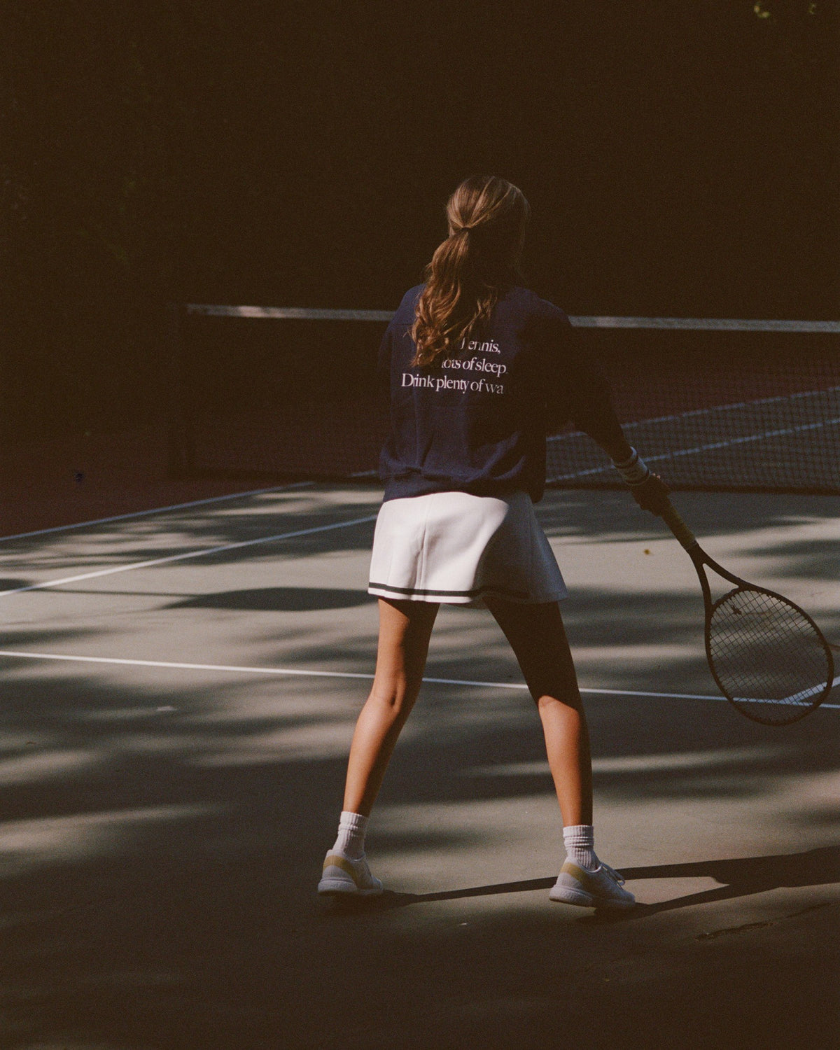 Sporty & Rich Serif Logo Mila Skirt - White/Forest